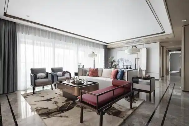 简单大气新中式客厅设计:新中式客厅设计效果图(20)