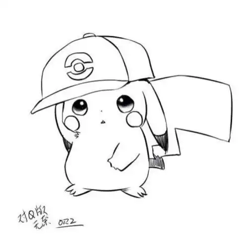 q版皮卡丘手绘简笔画 简笔画图片大全-蒲城教育文学网