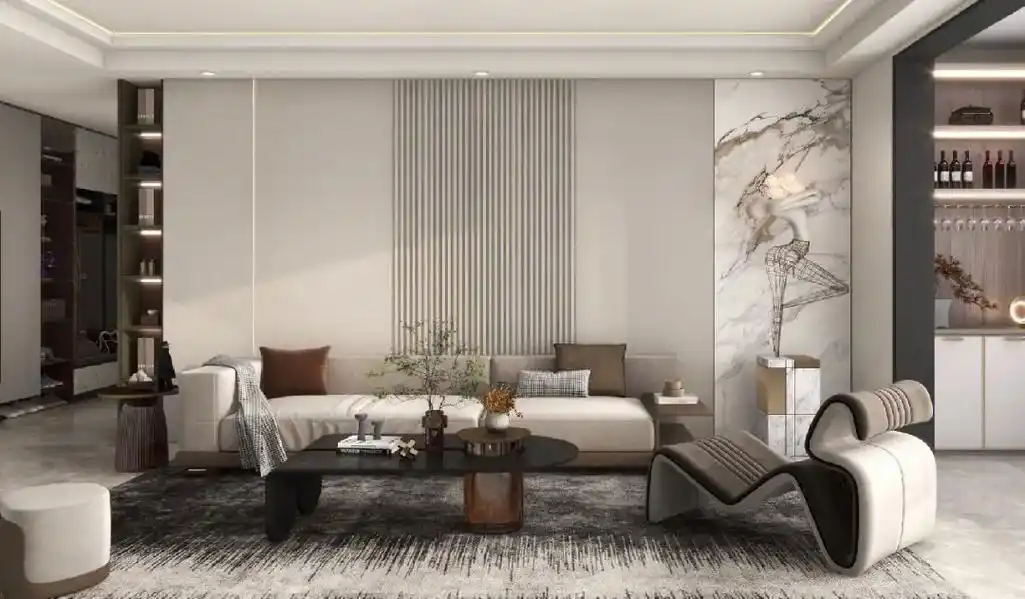 沙发背景墙效果.客厅/木饰面背景墙设计图客厅背景墙设计图分 - 抖音