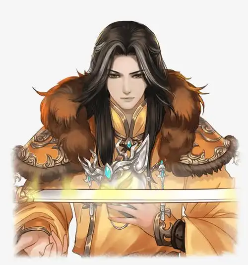 高清立绘风格黄色皮草的帝王