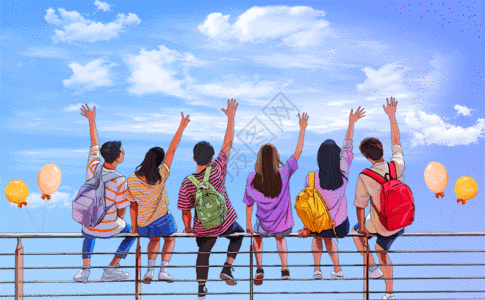 伤心背影老板挥手再见毕业季gif高清图片