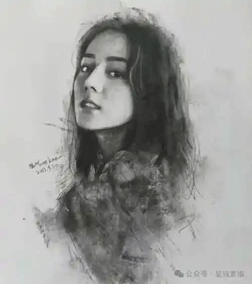 素描迪丽热巴一个比一个厉害倒数第3幅绝对是顶级高手