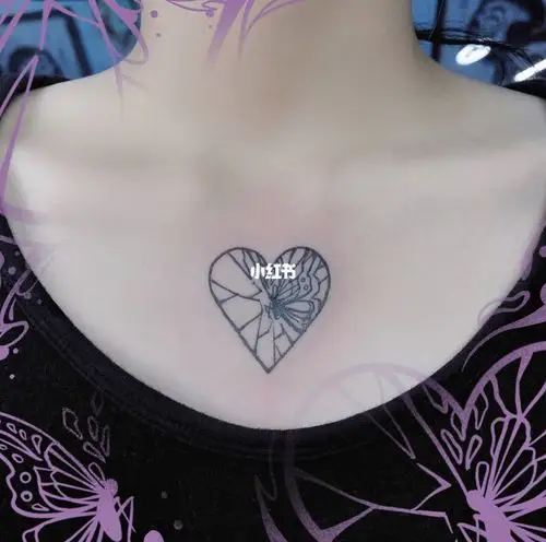 79珠海纹身79爱心蝴蝶心碎系列