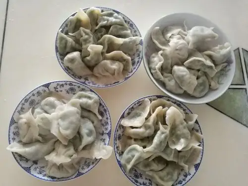 家庭饺子宴.老爸当主厨,儿子全参与.妹妹也要学,味美乐融融!