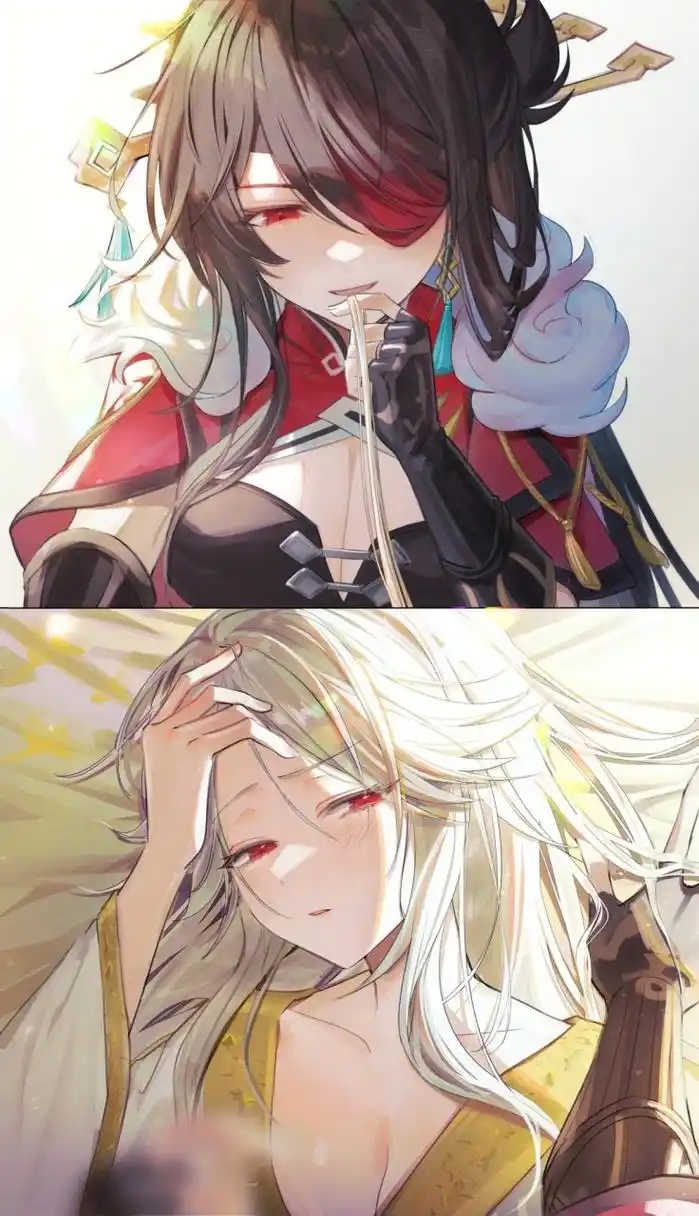 二次元# #原神# 故乡的百合花开了[三哈] 画师:シャンデガ