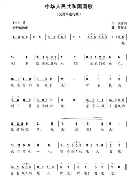中华人民共和国国歌歌曲播放 冒着敌人的炮火前进冒着敌人