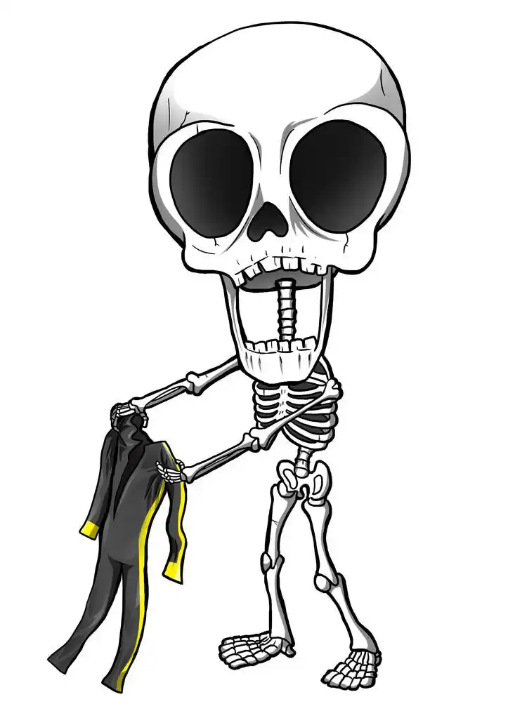 骨架,一个有趣的骨架的卡通插图