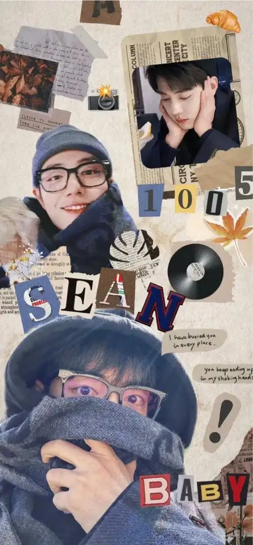 肖战超话#肖战#  喜欢存一些拼贴风壁纸06昨天的牛仔造型好适合拼贴