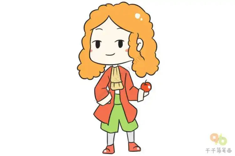 牛顿卡通简笔画一年级