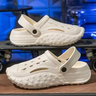 阿猫顿拖鞋男40cm踩屎感厚底增高洞洞鞋男女夏季外穿潮情侣两穿凉拖鞋