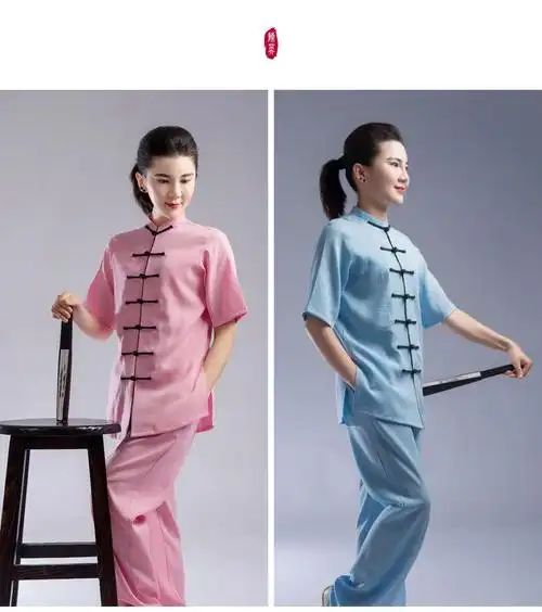 陈英太极服棉麻争风华2022年新夏季太极服男女短袖中国风类薄棉麻武术