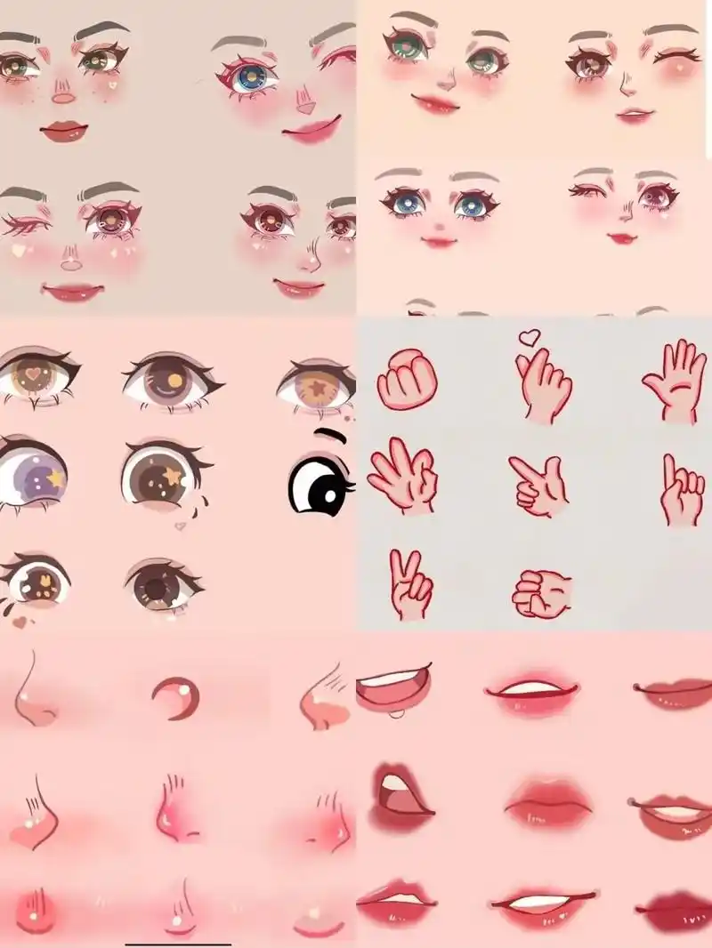 新手入门板绘卡通头像临摹素材.