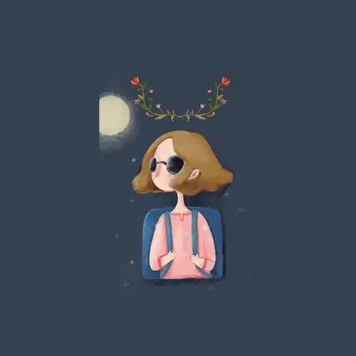 手绘森系人物头像