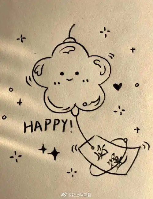 这样的简笔画卡通图案太可爱了吧!