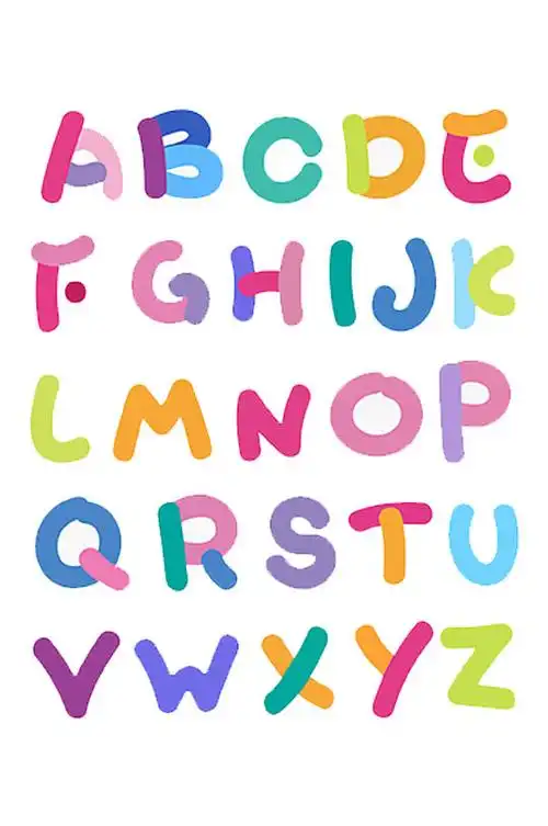 彩色卡通26字母设计