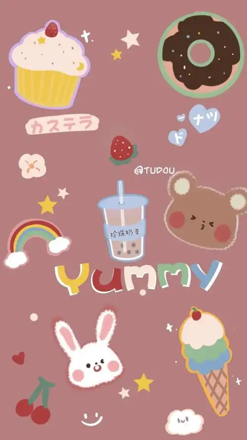 插画 素材 ins 韩系 可爱 简约 手绘 动漫 锁屏 屏保 卡通 背景 纯色