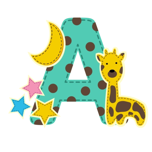 可爱卡通夜晚玩具字母a图片