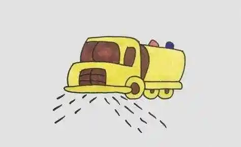 洒水车简笔画儿童画怎么画 幼儿彩色洒水车简笔画画法带步骤