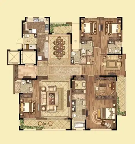 高科荣境玺著大平层户型图319㎡