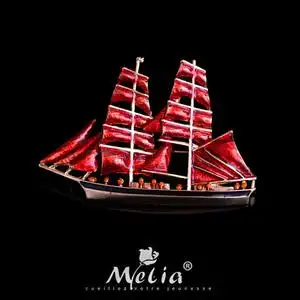 欧美手工滴油红色帆船胸针男女外套时尚胸花一帆风顺创意西装别针