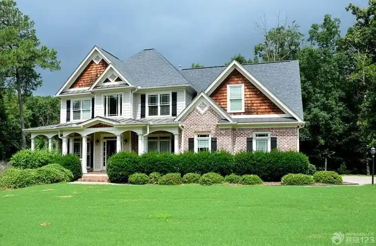 美式建筑风格小独栋私家别墅外观图片_装信通网效果图