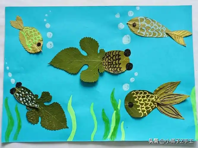 树叶拼图(6款创意树叶拼贴画 几分钟就搞定 幼儿园手工作业家长再也不