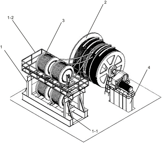cn205274863u_四绳槽卷筒钢丝绳绕线机失效