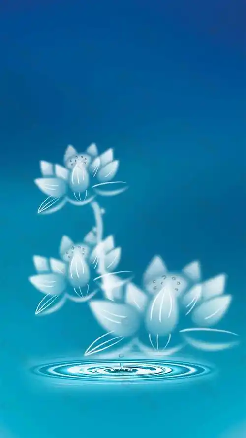 浅蓝色花卉h5背景