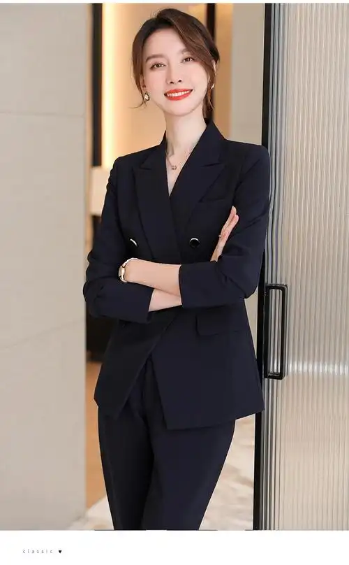 诗璐雅总裁职业套装女秋冬季名媛气质行政管理工作服