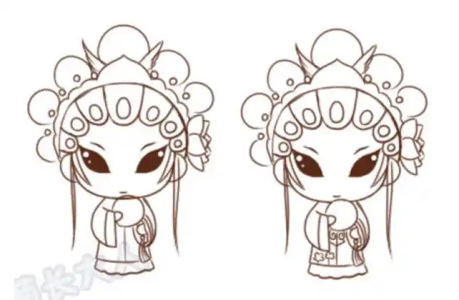 简笔画花旦的画法