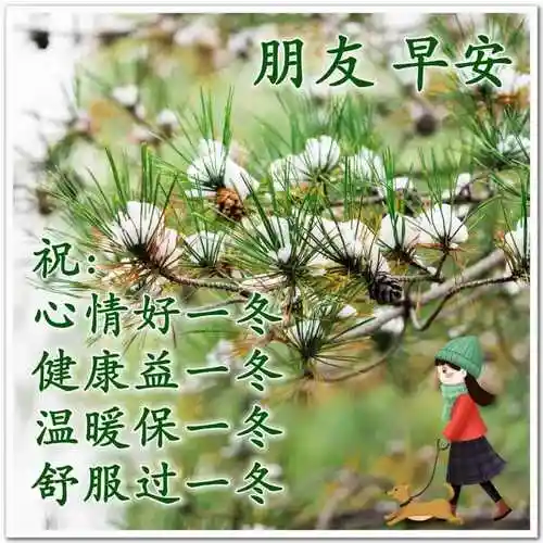 8张清新漂亮冬日早上好祝福图片带字温馨聊天不用打字的祝福图片精选
