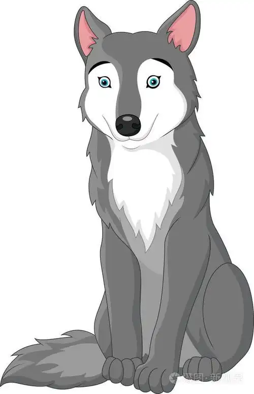 孤立在白色背景上的卡通狼插画-正版商用图片0nj9bi-摄图新视界