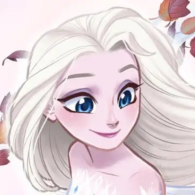 动漫姐妹头像 冰雪奇缘 艾莎 画师:ins:chihirohowe
