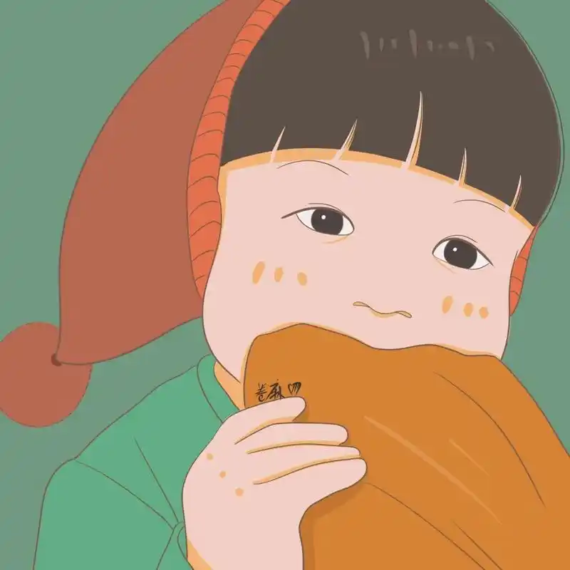 插画 | 情侣头像 | 吃面包的情侣头像 图片92二改92商用92去