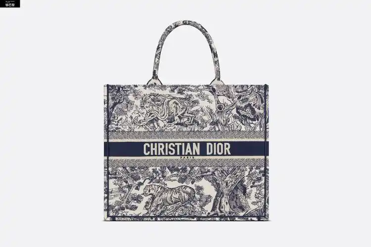 【包邮包税】 dior迪奥 21年春夏 女士 手提包 手袋-蓝色茹伊印花刺绣