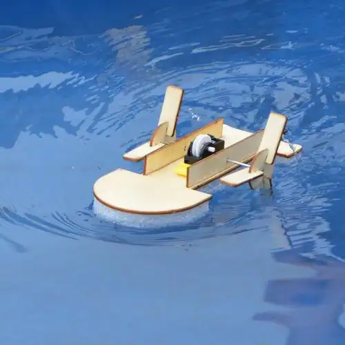 diy双桨明轮船拉线快艇中小学益智科技手工小制作轮船模型材料包