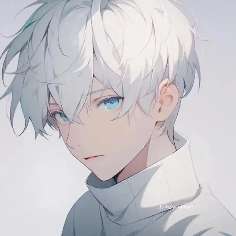 动漫男头| 白毛蓝瞳 #男生头像# #动漫头像# #动漫男头# #男头# #男头