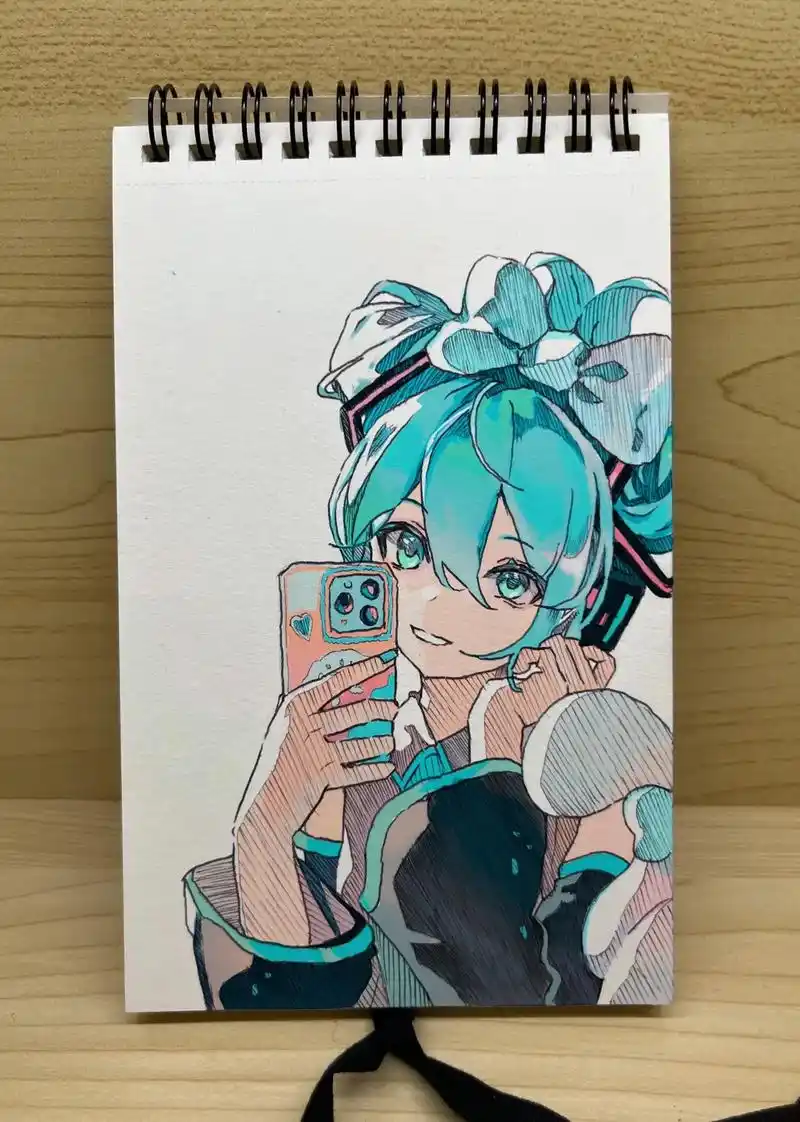 二息步行#手绘 原图加油立旗#初音未来 #miku - 抖音