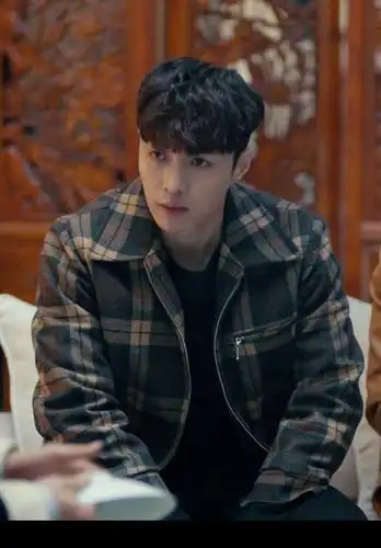 王金瞳庄睿张艺兴同款外套格子格子呢呢子上衣修身夹克