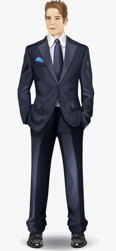 穿西装的男士简笔画