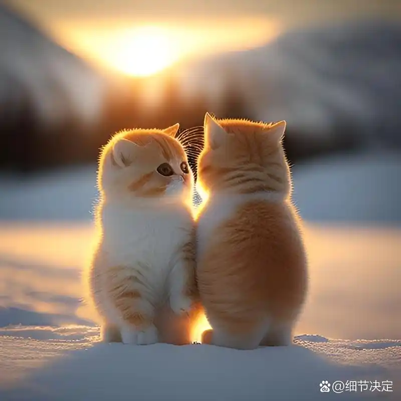 相守相依一辈子的情侣猫咪