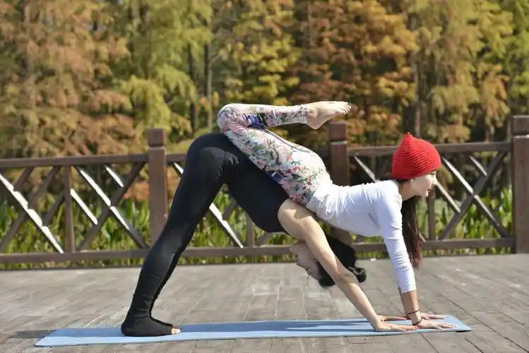 美女双人体式造型