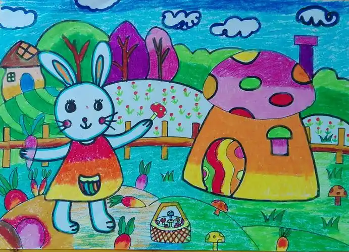 闽中物流城幼儿园2017年第一期儿童画启蒙班第十三次主题绘画作品