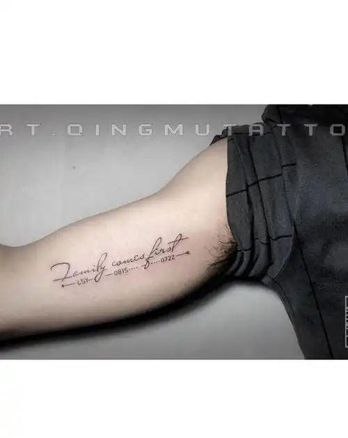 字母纹身图片_手臂花体字纹身图案