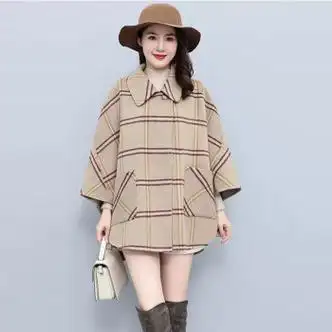 宾疆毛呢大衣女秋装新款秋冬季女装短款加厚呢子大衣