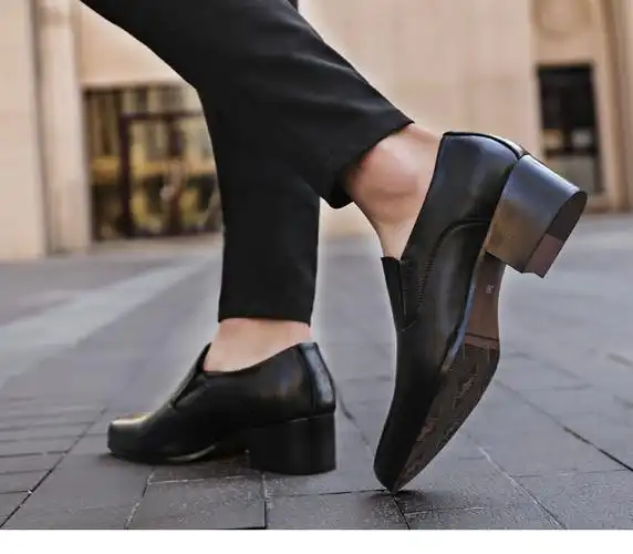 圣马奇保罗男士高跟皮鞋2021年秋季新款潮流商务德比鞋英伦尖头外增高