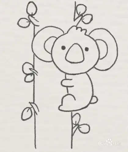爬树的考拉熊怎么画