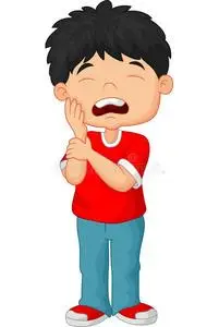 拔牙疼卡通小男孩牙疼照片