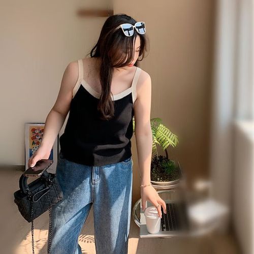 显瘦穿搭90-300斤大码女装胖妹妹mm内搭百搭 黑色 单件装 l 90-120斤