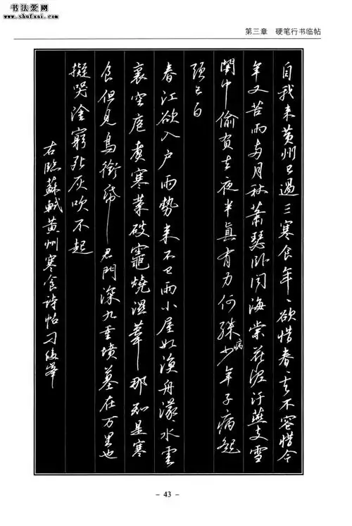 苏轼《黄州寒食诗帖》临帖示范_《青少年硬笔书法入门 行书卷》_书法